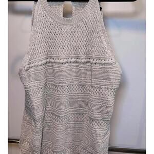 White House Black Market Light Gray Knit Tank Top